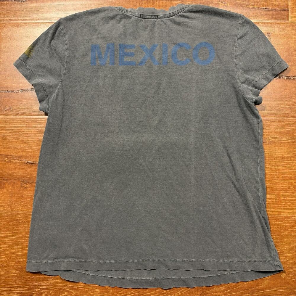 James Perse Mexico T Shirt Womens 2 M Gray Acid Wash Agave Comed Cotton USA Alt
